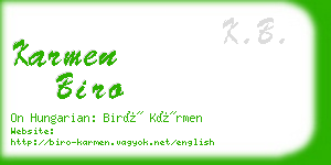 karmen biro business card